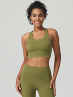 Top Deportivo "Cross-Back" de Sujeción Media – Espalda de Tirantes Cruzados y Banda Elástica de Confort